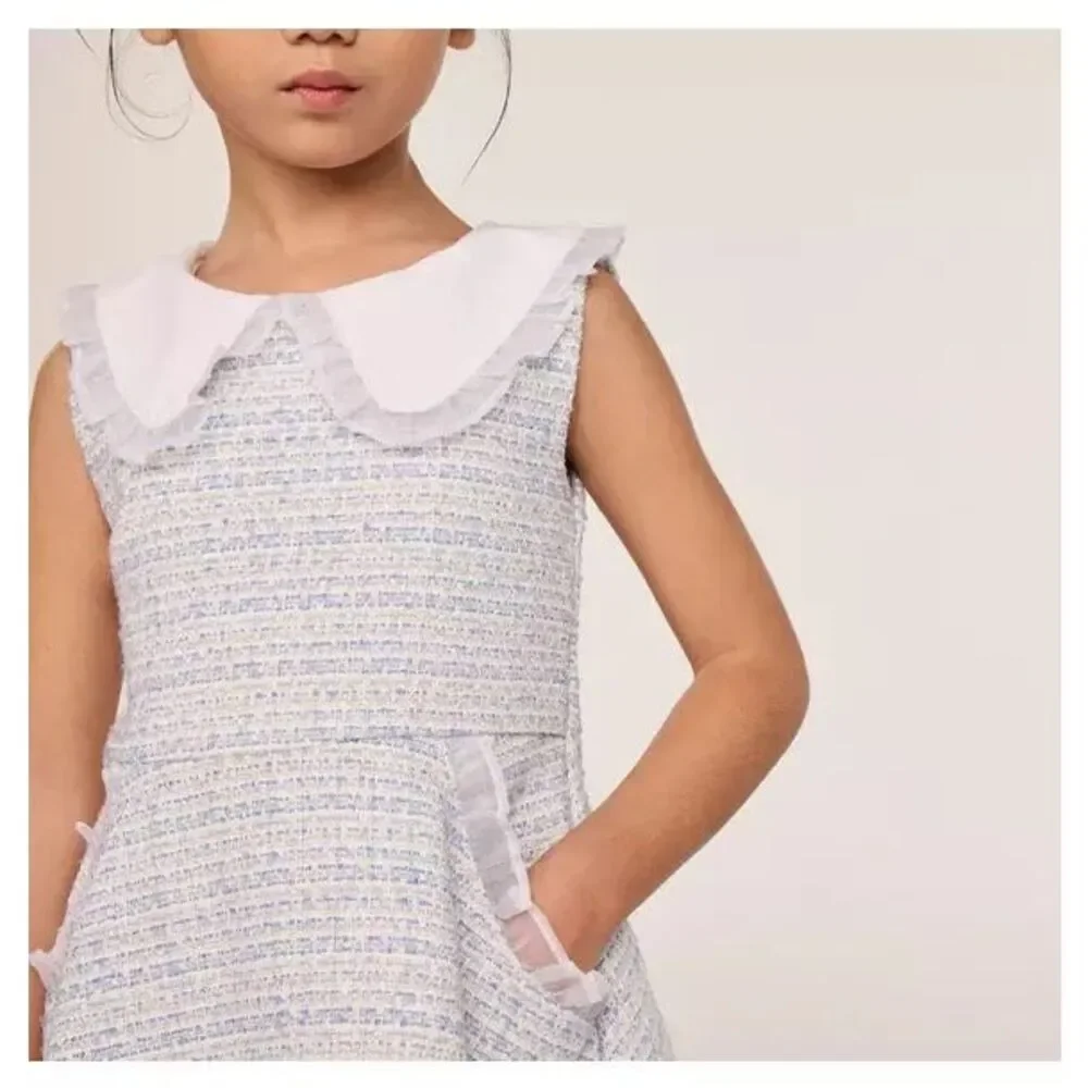 Janie and Jack‎ Tweed Collared Dress Sky Blue size 12
